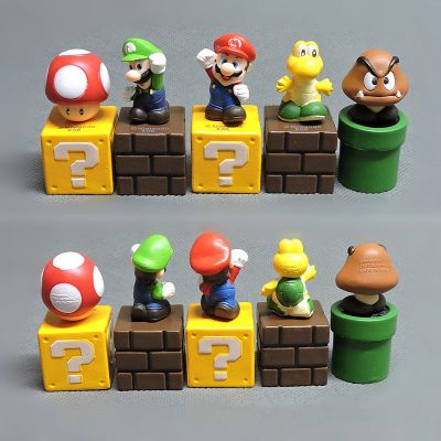 5pcs set Super Mario Bros Game Action Figures Toys Luigi Yoshi Bowser PVC Model Collection Kids 1 - Mario Plush