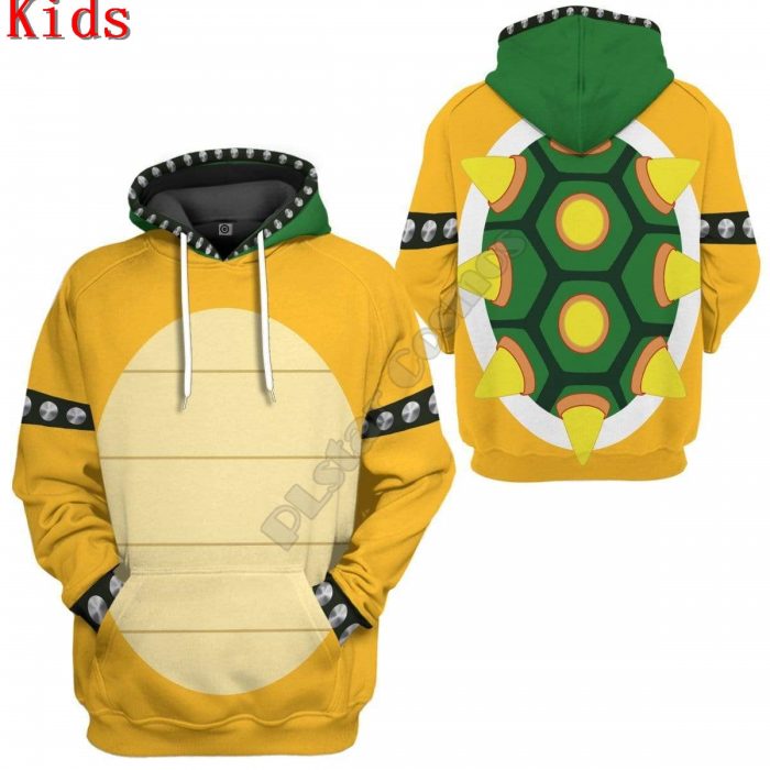 Bowser Uniform 3D Printed Hoodies Kids Pullover Sweatshirt Tracksuit Jacket T Shirts Boy Girl Cosplay apparel 1 - Mario Plush