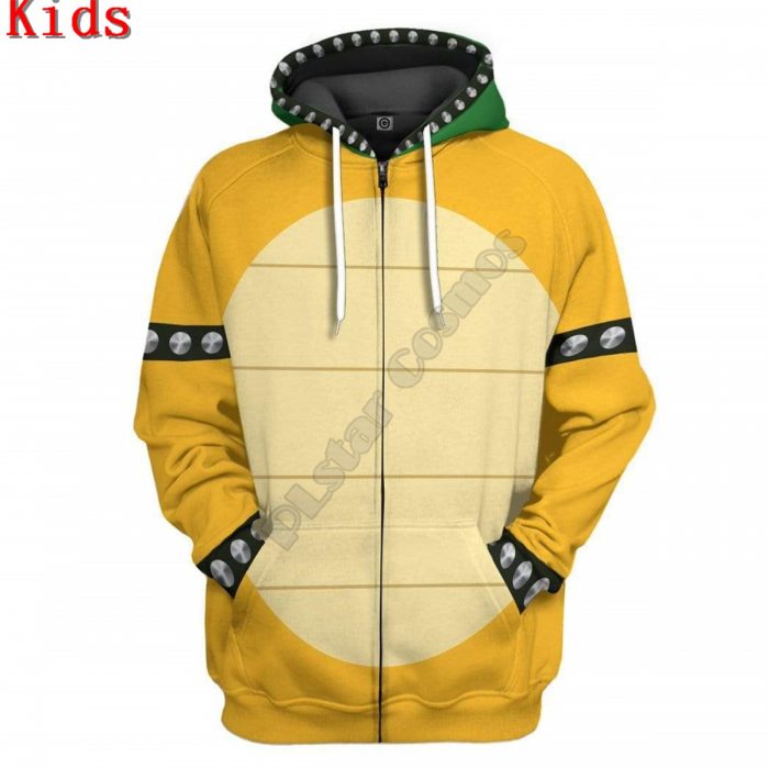 Bowser Uniform 3D Printed Hoodies Kids Pullover Sweatshirt Tracksuit Jacket T Shirts Boy Girl Cosplay apparel - Mario Plush