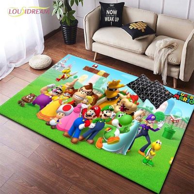 Cartoon Anime Super Mario Pattern Carpets for Living Room Bedroom Large Carpet Kids play Area Rugs 2 - Mario Plush