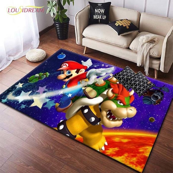 Cartoon Anime Super Mario Pattern Carpets for Living Room Bedroom Large Carpet Kids play Area Rugs - Mario Plush