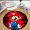 Cartoon Mario Rugs AnimeRound Carpet Trending Soft Carpets and Rugs for Living Room Anti Slip Rugs - Mario Plush