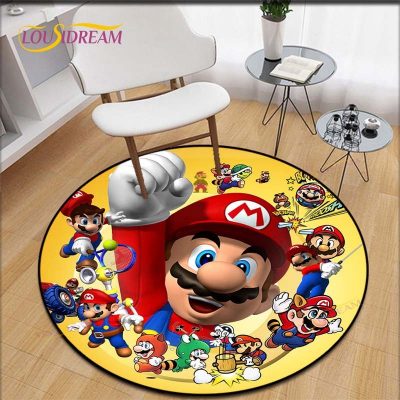 Cartoon Mario Rugs AnimeRound Carpet Trending Soft Carpets and Rugs for Living Room Anti Slip Rugs 2 - Mario Plush
