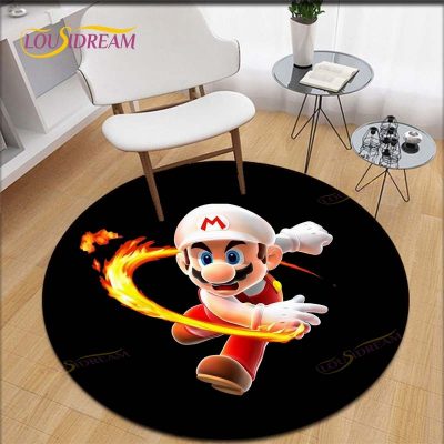 Cartoon Mario Rugs AnimeRound Carpet Trending Soft Carpets and Rugs for Living Room Anti Slip Rugs 3 - Mario Plush