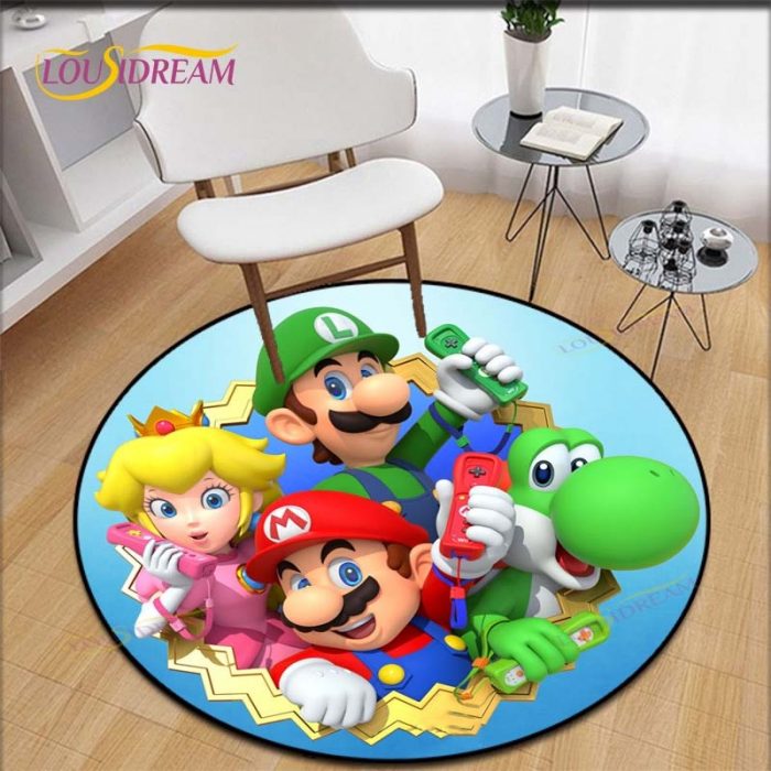 Cartoon Mario Rugs AnimeRound Carpet Trending Soft Carpets and Rugs for Living Room Anti Slip Rugs 5 - Mario Plush