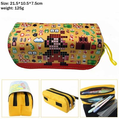 Game Super Mario Student Pencil Case Penbag Boy Girl Zip Cosmetic Bags Canvas Cartoon Travel Multifunction 1 - Mario Plush