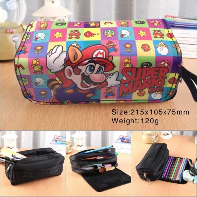 Game Super Mario Student Pencil Case Penbag Boy Girl Zip Cosmetic Bags Canvas Cartoon Travel Multifunction 3 - Mario Plush