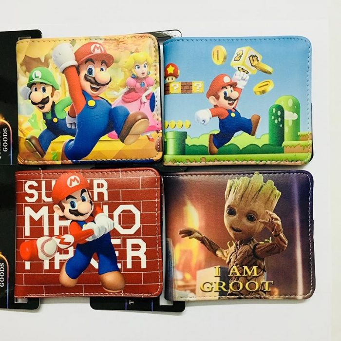 New Super Mario PU Wallet Mario Brothers Luigi Bowser Yoshi Wario Anime Game Character Short Coin 3 - Mario Plush