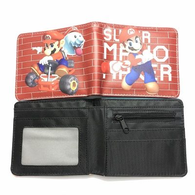 New Super Mario PU Wallet Mario Brothers Luigi Bowser Yoshi Wario Anime Game Character Short Coin 5 - Mario Plush
