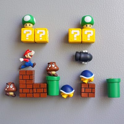 Super Mario Bros Cartoon Game Character Fridge Magnet Stickers Anime Decorations Photo Wall Novelty Cute Souvenir 1 - Mario Plush