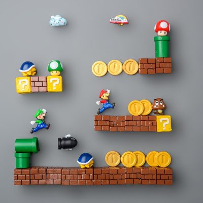 Super Mario Bros Cartoon Game Character Fridge Magnet Stickers Anime Decorations Photo Wall Novelty Cute Souvenir 4 - Mario Plush